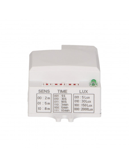 Mikrofalowy czujnik ruchu mini , 360/180st. z regulacją zworkową, IP20, 1200W