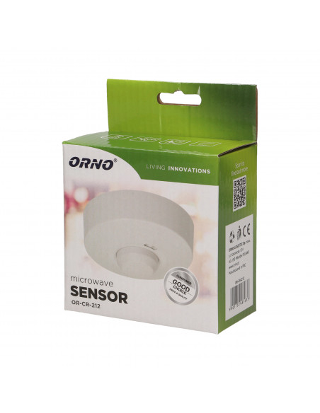 Mikrofalowy czujnik ruchu z osłoną, 360st. IP20, 1200W, natynkowy