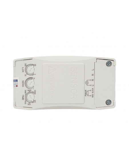 Mikrofalowy czujnik ruchu z zewnętrznym sensorem zmierzchowym, 360st., IP20, 1200W