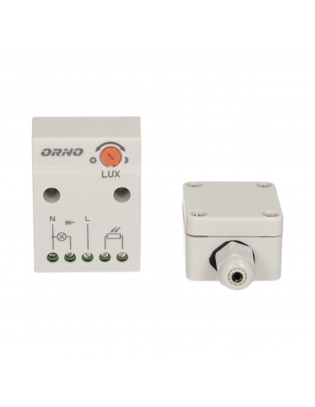 Czujnik zmierzchowy z hermetyczną zewnętrzną sondą w puszce, IP65, 2300W