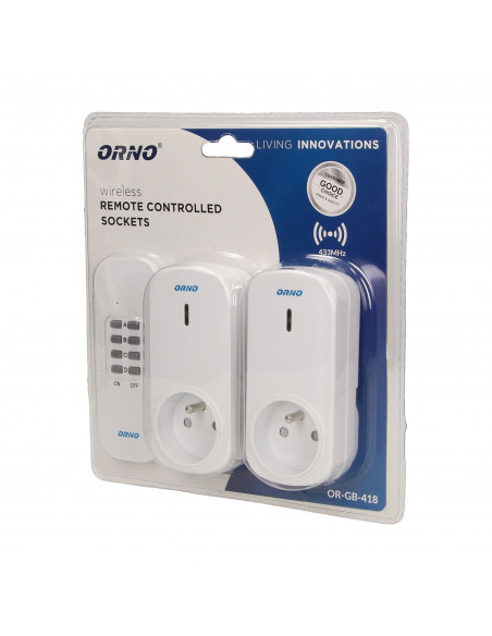 Zestaw bezprzewodowych gniazd sterowanych pilotem 2+1