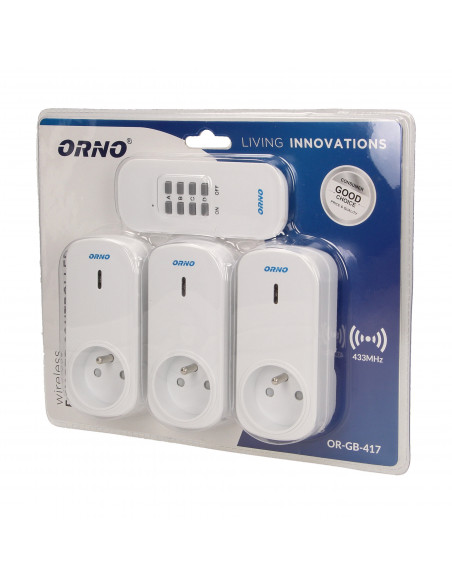 Zestaw bezprzewodowych gniazd sterowanych pilotem 3+1