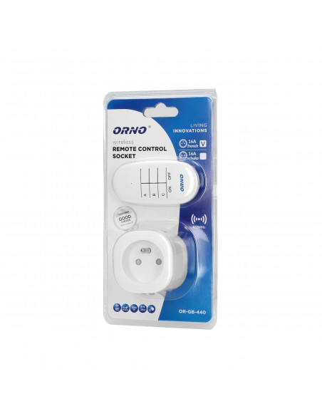 Bezprzewodowe gniazdo mini sterowane pilotem 1+1