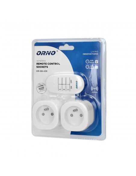 Zestaw bezprzewodowych mini gniazd sterowanych pilotem 2+1