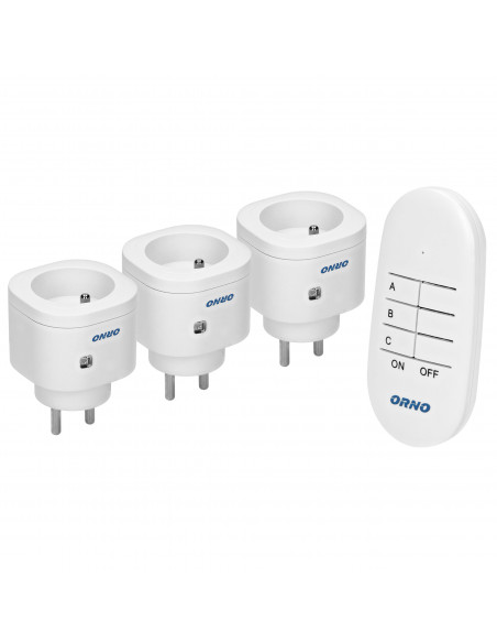 Zestaw bezprzewodowych mini gniazd sterowanych pilotem 3+1