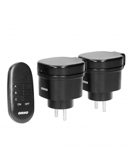 Zestaw bezprzewodowych mini gniazd sterowanych pilotem 2+1, IP44 