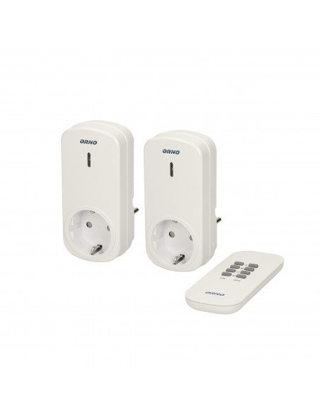 Zestaw bezprzewodowych gniazd sterowanych pilotem 2+1, wersja schuko