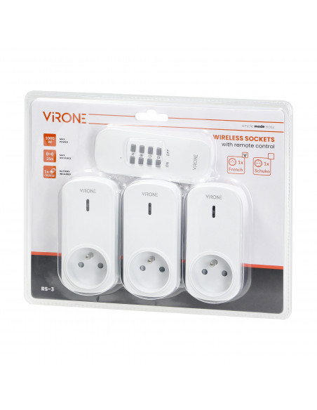 Zestaw bezprzew. gniazd sterowanych pilotem 3+1