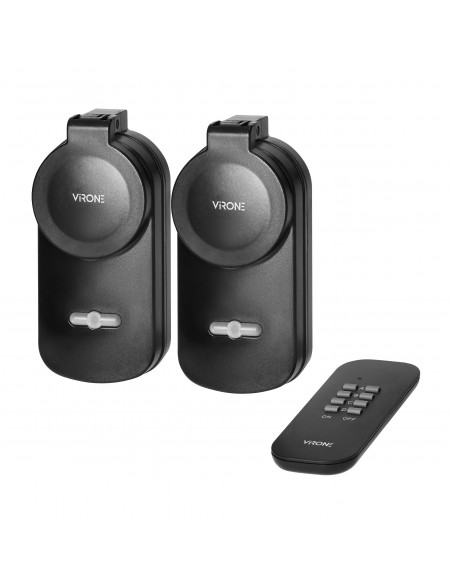 Zestaw bezprzewodowych gniazd sterowanych pilotem 2+1, IP44 