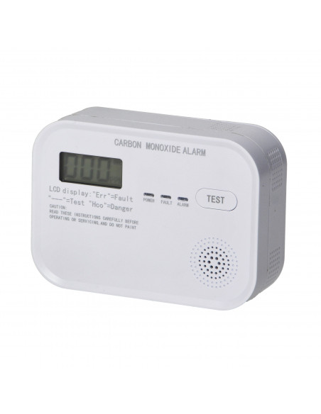 Bateryjny czujnik tlenku węgla z przyciskiem TEST, żywotność 10 lat, zgodność z normą EN 50291-1:2018