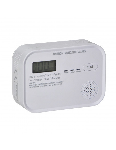 Bateryjny czujnik tlenku węgla z przyciskiem TEST, żywotność 10 lat, zgodność z normą EN 50291-1:2018