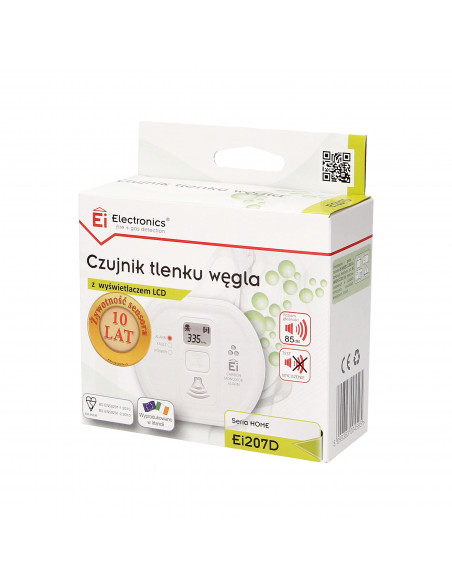 Czujnik tlenku węgla (czadu) z wyświetlaczem Ei