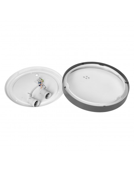 Plafon DUARA, 2xE27 max 120W, IP20, srebrny