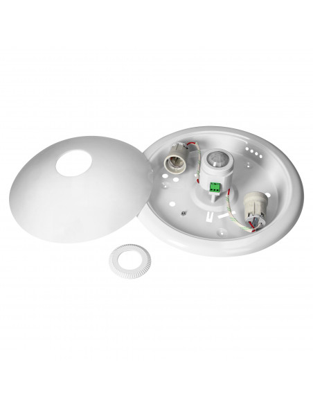 ROVO PC, plafon oświetleniowy z czujnikiem ruchu 360st, 2x40W, E27, IP20, policarbon mleczny