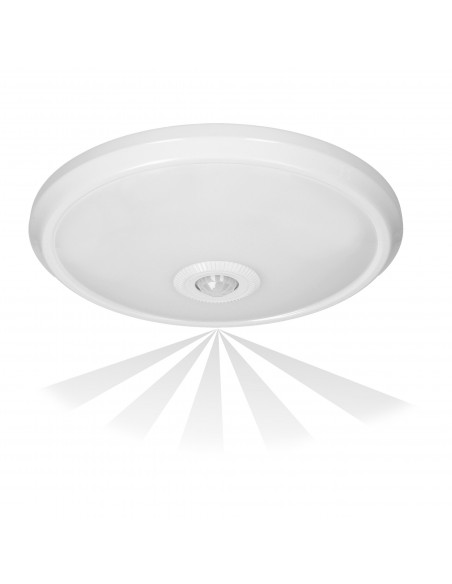 ZONDA LED 12W, plafon z czujnikiem ruchu,  800lm, IP20, 4000K, poliwęglan mleczny, biały