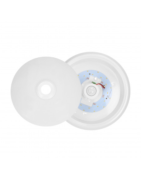 ZONDA LED 12W, plafon z czujnikiem ruchu,  800lm, IP20, 4000K, poliwęglan mleczny, biały