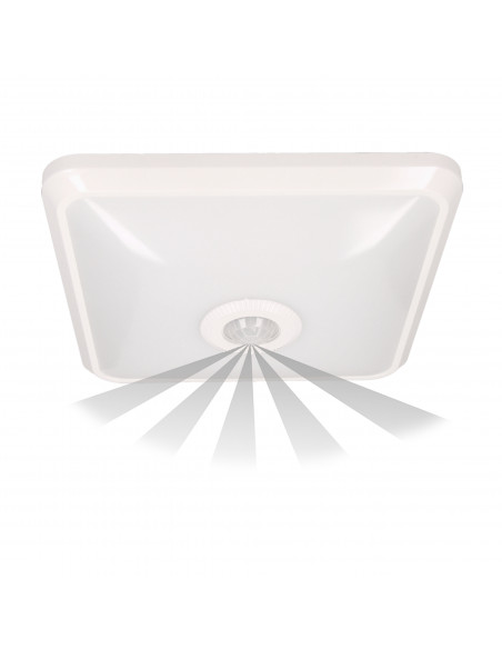 NYK LED 12W, plafon z czujnikiem ruchu, 850lm, IP20, 4000K, poliwęglan mleczny, biały