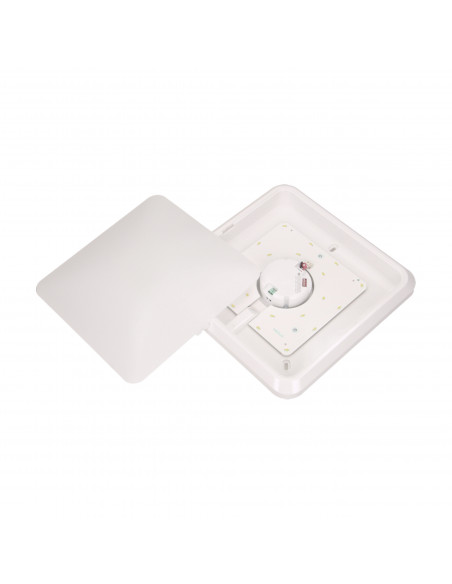 NYK LED 12W, plafon z mikrofalowym czujnikiem ruchu, 850lm, IP20, 4000K, poliwęglan mleczny, biały