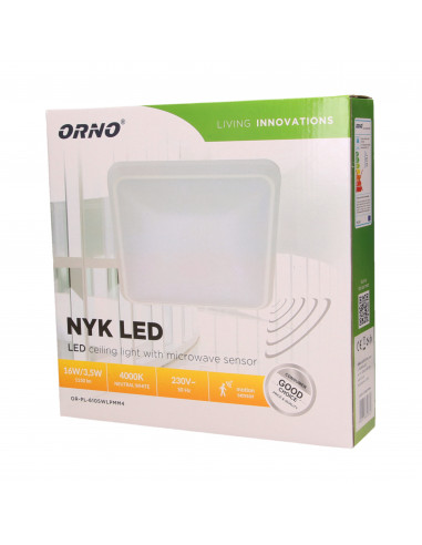 NYK LED 16W, plafon z mikrofalowym...