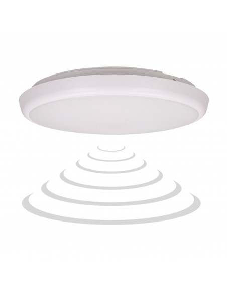  CERS LED 22W, plafon z mikrofalowym czujnikiem ruchu, 2000lm, IP54, 4000K, poliwęglan mleczny biały, funkcja...