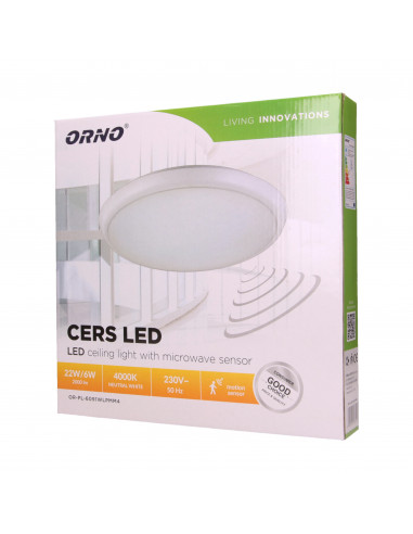  CERS LED 22W, plafon z mikrofalowym...