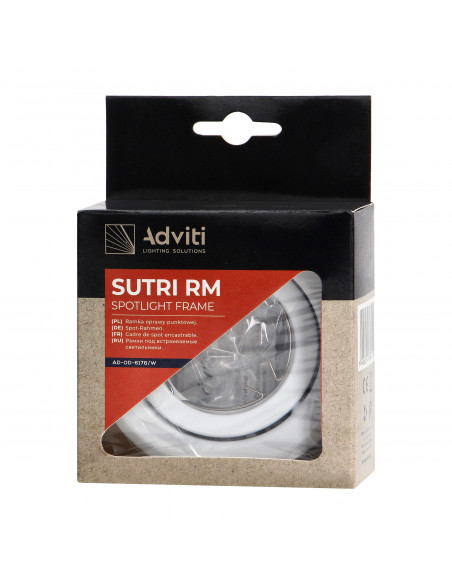 SUTRI RM ramka dekoracyjna oprawy punktowej, MR16/GU10 max 50W, okrągła, regulowana, biała