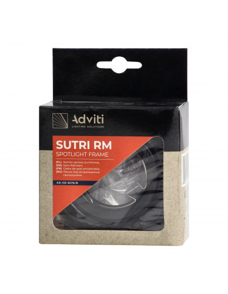 SUTRI RM ramka dekoracyjna oprawy punktowej, MR16/GU10 max 50W, okrągła, regulowana, czarna
