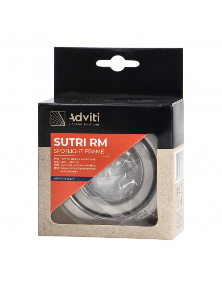 SUTRI RM ramka dekoracyjna oprawy punktowej, MR16/GU10 max 50W, okrągła, regulowana, satyna
