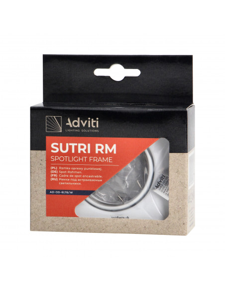 SUTRI SM ramka dekoracyjna oprawy punktowej, MR16/GU10 max 50W, kwadrat, regulowana, biała