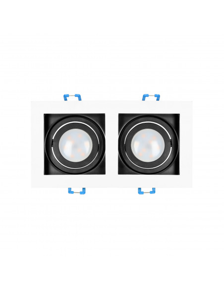 YOP 2 ramka dekoracyjna oprawy punktowej, MR16/GU10 max 2x50W, regulowana biała+czarna