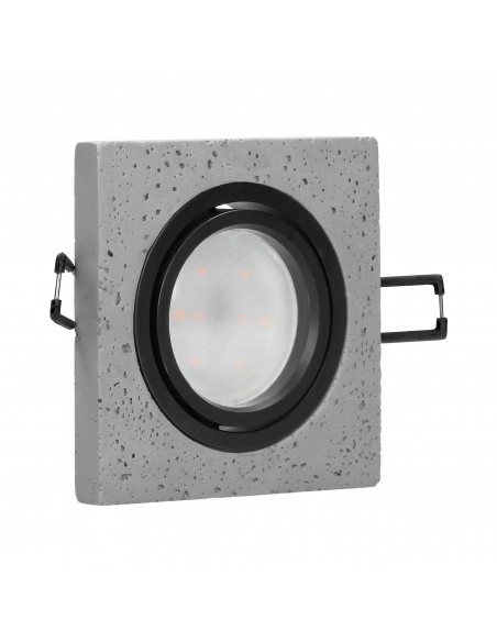 HALISI SM ramka dekoracyjna oprawy punktowej, MR16/GU10 max 50W, kwadrat, ruchoma, czarna