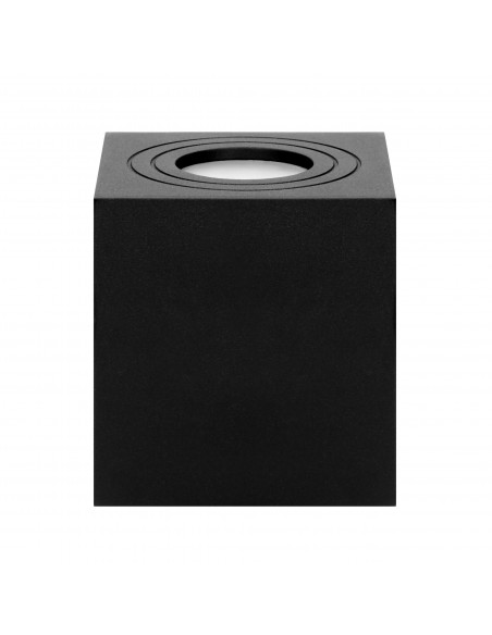 MEGY DLS GU10 downlight max 50W, IP54, kwadrat, czarny, aluminium