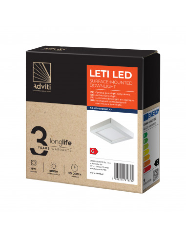 LETI LED 9W, oprawa downlight,...