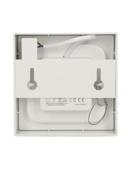 LETI LED 9W, oprawa downlight, natynkowa, kwadratowa, 480lm, 4000K, biała, wbudowany zasilacz LED