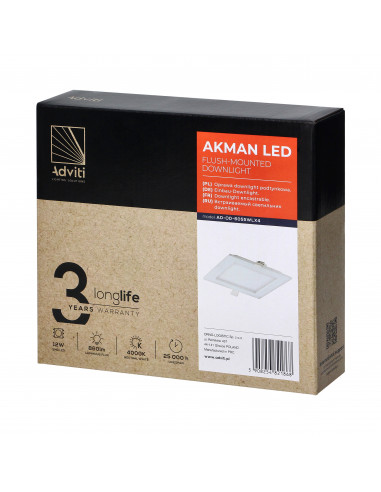 AKMAN LED 12W, oprawa downlight,...