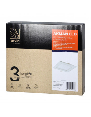 AKMAN LED 18W, oprawa downlight,...