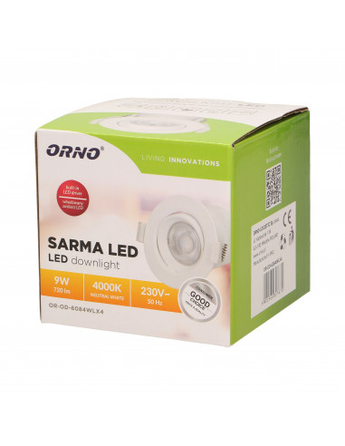 SARMA LED 9W, oprawa downlight,...