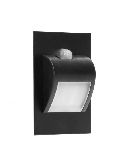 DRACO LED NEW 1,5W, oprawa schodowa podtynkowa, 12VDC, 30lm, 6000K, czarny, czujnik ruchu i zmierzchu