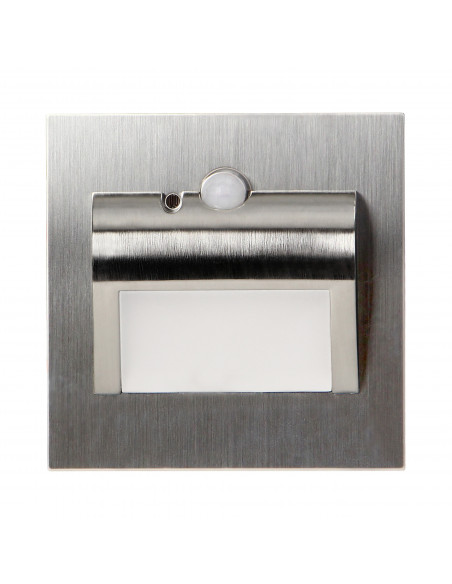 DRACO LED NEW 1,5W, oprawa schodowa podtynkowa, 12VDC, 30lm, 4000K, satyna, czujnik ruchu i zmierzchu