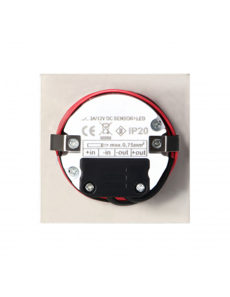 DRACO LED NEW 1,5W, oprawa schodowa podtynkowa, 12VDC, 30lm, 6000K, satyna, czujnik ruchu i zmierzchu