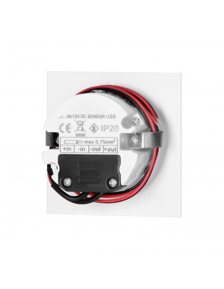 DRACO LED NEW 1,5W, oprawa schodowa podtynkowa, 12VDC, 30lm, 4000K, biała, czujnik ruchu i zmierzchu