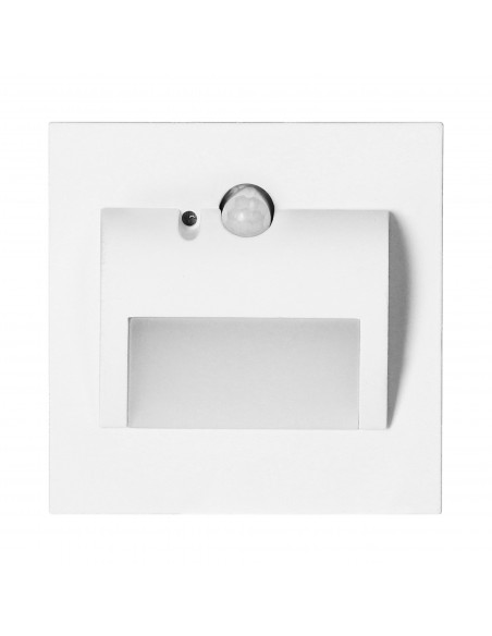 DRACO LED NEW 1,5W, oprawa schodowa podtynkowa, 12VDC, 30lm, 6000K, biała, czujnik ruchu i zmierzchu