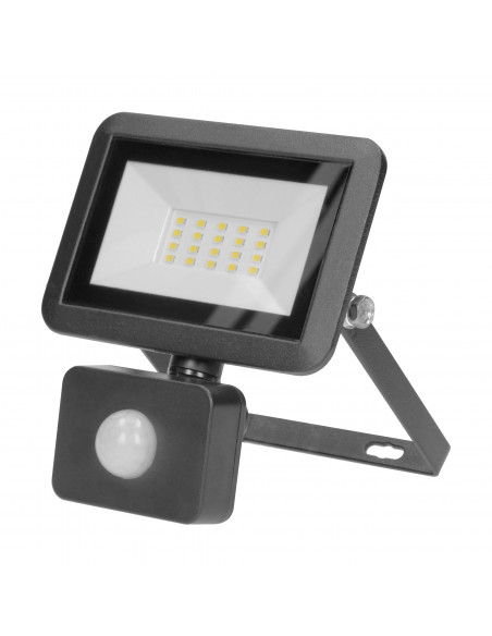 BULLED S 20W naświetlacz z PIR, 1600lm, IP44, 4000K, Alu+szkło