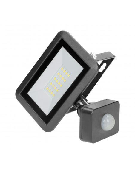 BULLED S 20W naświetlacz z PIR, 1600lm, IP44, 4000K, Alu+szkło