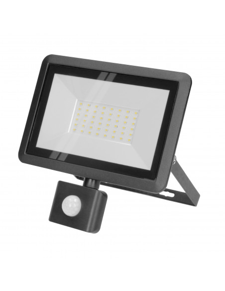 BULLED S 50W naświetlacz z PIR, 4000lm, IP44, 4000K, aluminium + szkło