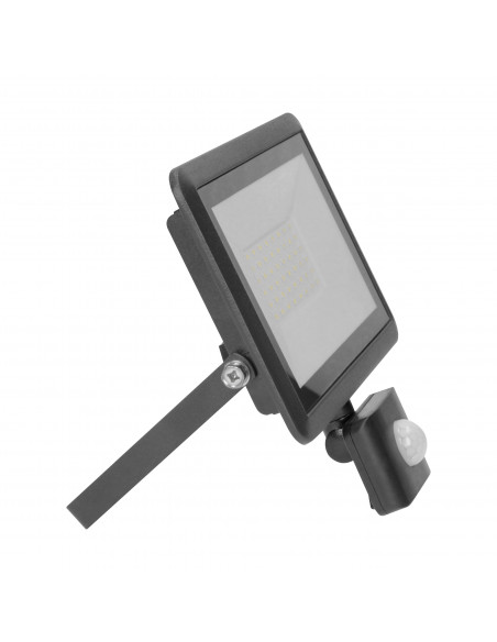 BULLED S 50W naświetlacz z PIR, 4000lm, IP44, 4000K, aluminium + szkło