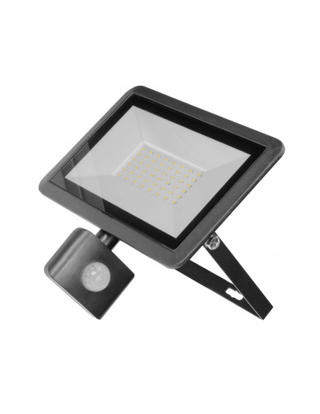 BULLED S 50W naświetlacz z PIR, 4000lm, IP44, 4000K, aluminium + szkło