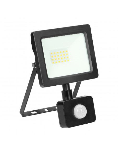 ALLED 20W Naświetlacz LED z PIR, 1600lm, IP44, 4000K, Alu+szkło