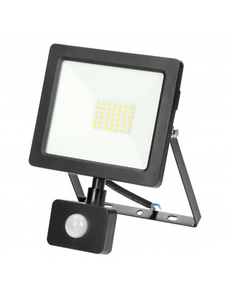 ALLED 30W Naświetlacz LED z PIR, 2400lm, IP44, 4000K, Alu+szkło