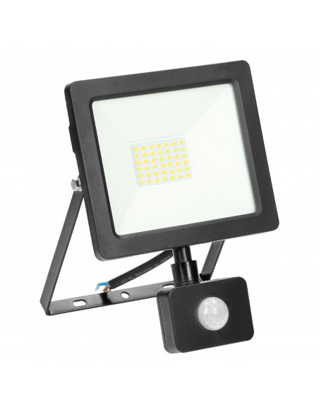 ALLED 30W Naświetlacz LED z PIR, 2400lm, IP44, 4000K, Alu+szkło